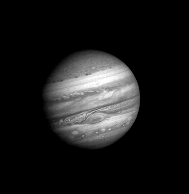 Анімація обертання Юпітера, створена за фотографіями з Вояджера-1