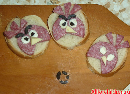 Очі і брови пташки для бутерброда Angry Birds