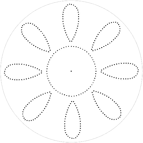 Нитяна графіка (ізонитка (зображення ниткою), нитковий дизайн) - графічне зображення, виконане нитками на будь-якому твердому підставі. Схема для свердління дисків 7