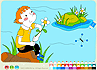 Розмальовка - Хлопчик на березі озера