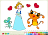 Розмальовка - Принцеса і кіт