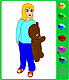 Розмальовка Дівчинка з ведмедиком