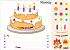 Вітальна листівка з тортом на день народження