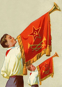 Радянська листівка з горнистами