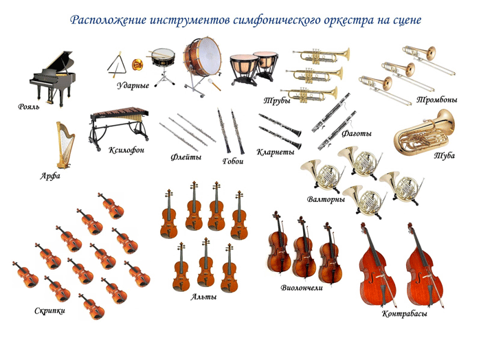 Розташування інструментів симфоничесского оркестру