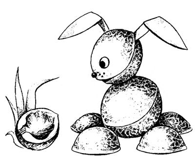 Кролик з горіхових скорлупок