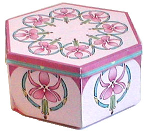 Подарочкая 5-вугільна коробочка, розмальована фуксіями