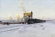 Казанцев В. Р. На полустанку. Зимовий ранок на Уральської залізниці 1891