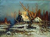 Конюшина Ю. Ю. Зима. Зимовий пейзаж з хатинкою. 1897