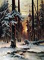 Колесніков С. Ф. Зимовий захід у ялиновому лісі. 1889